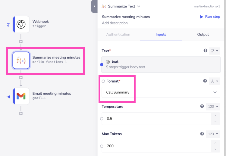 merlin-function-summarize-text