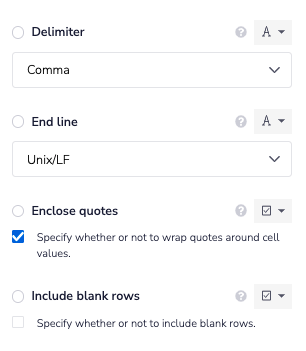 CSV Settings