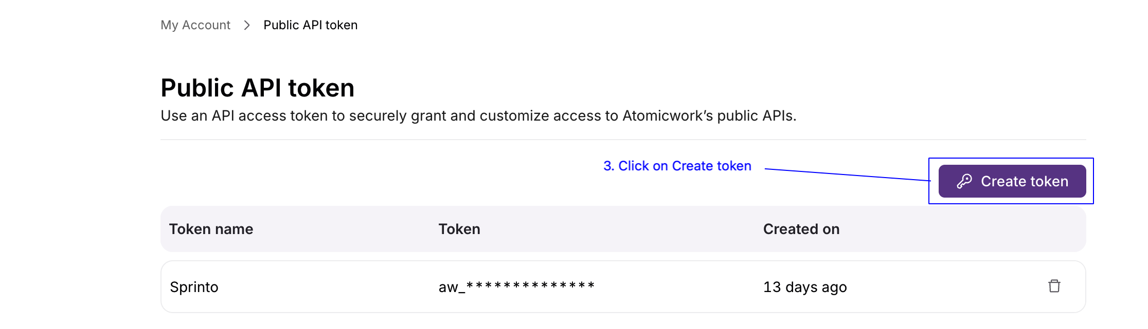 Create new token