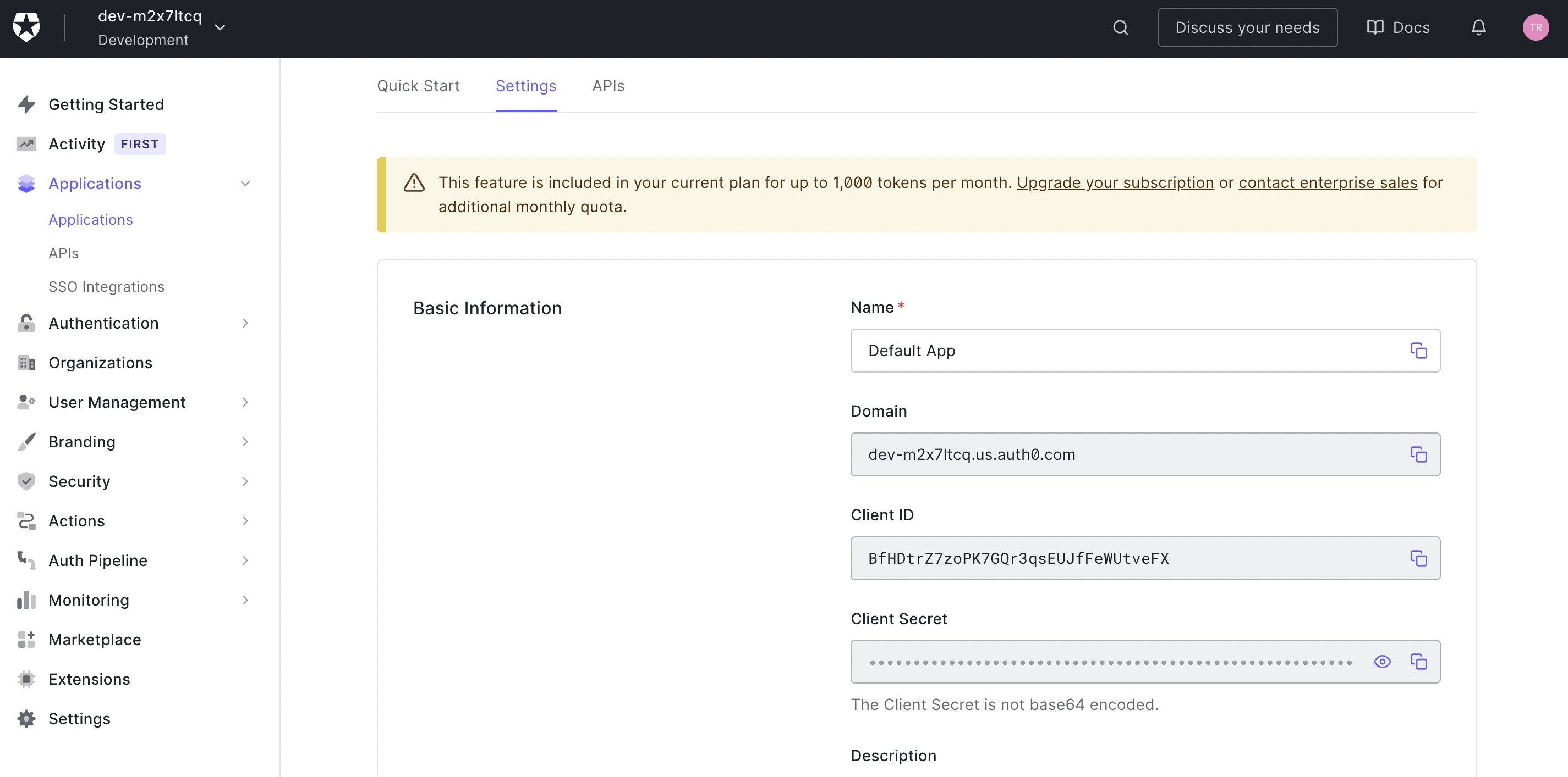 auth0 credentials
