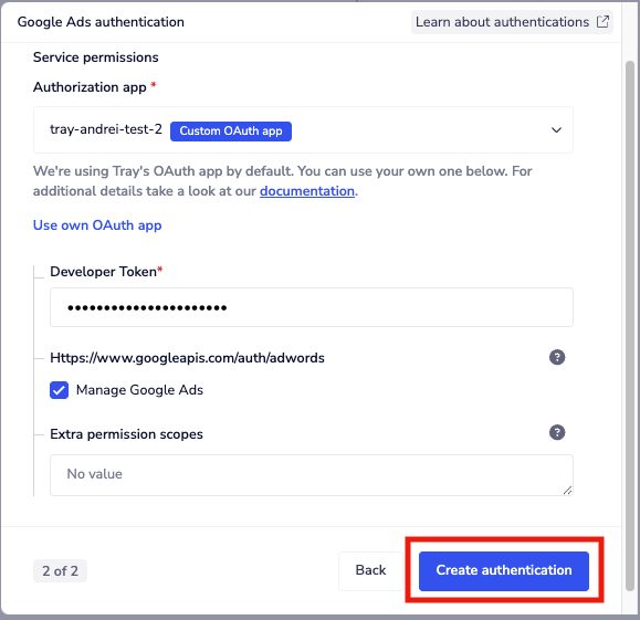 create auth