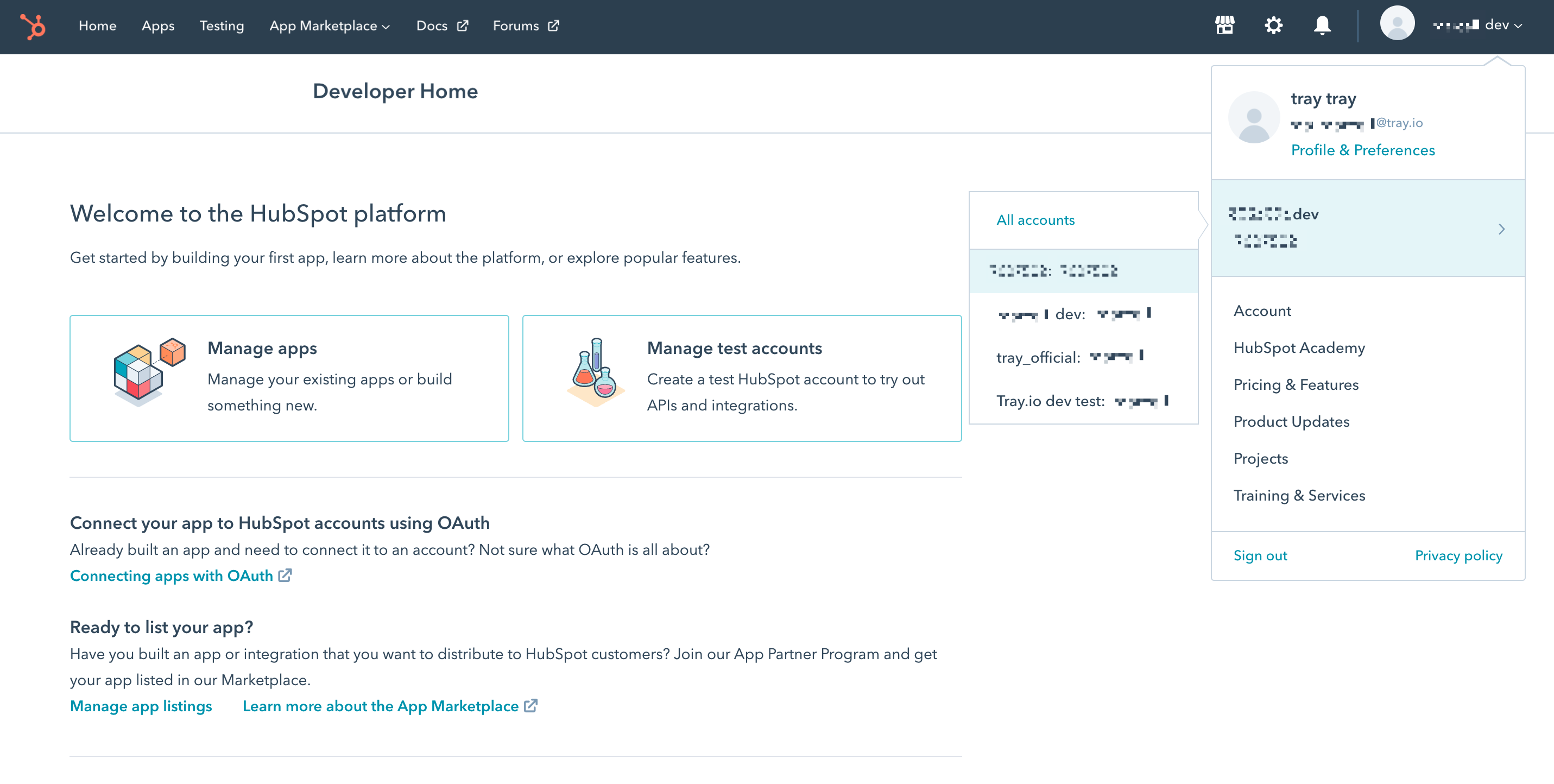 hubspot-dev-account
