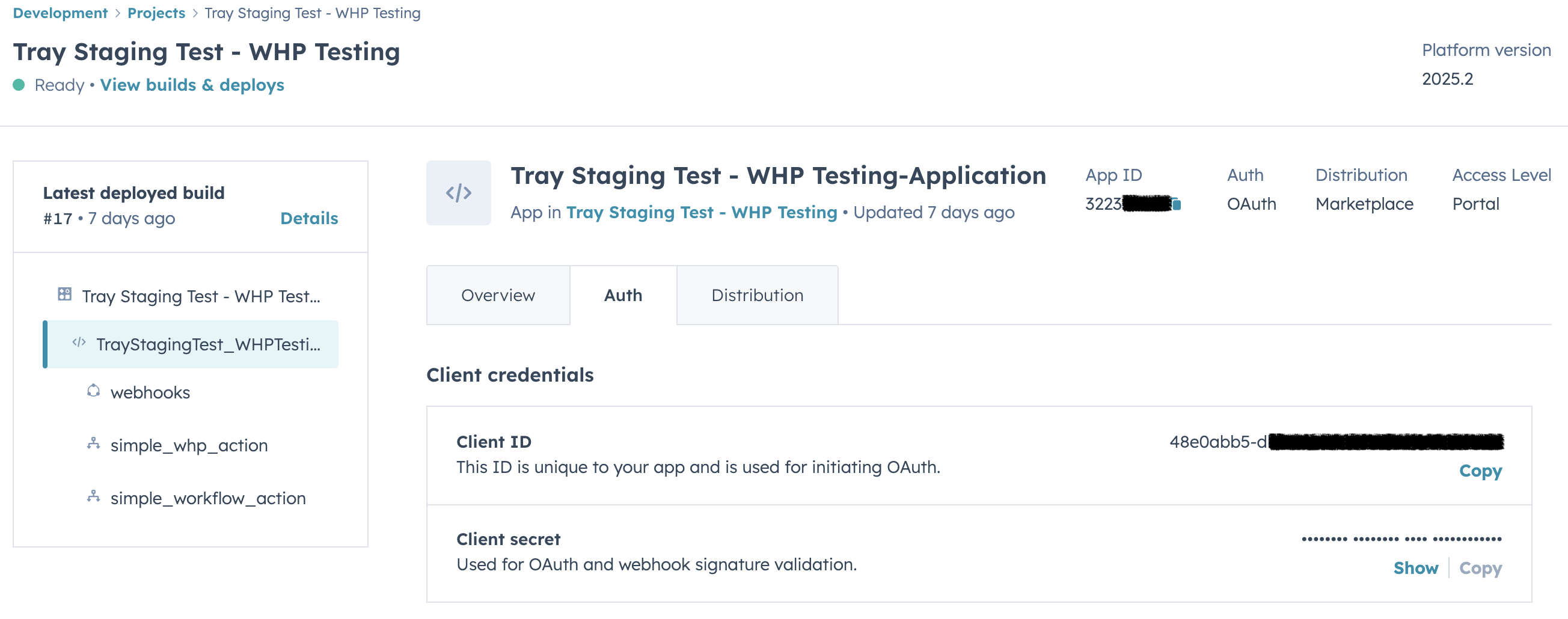HubSpot OAuth app Client ID location