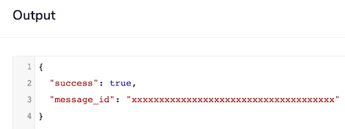 Send message output