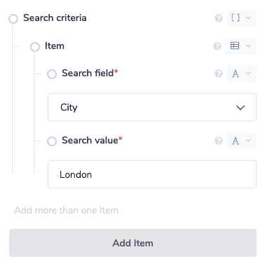 Search criteria