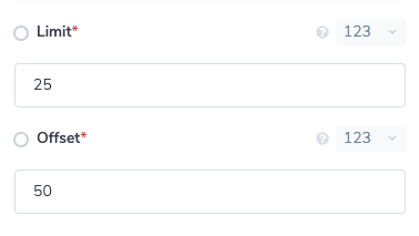 Pagination criteria