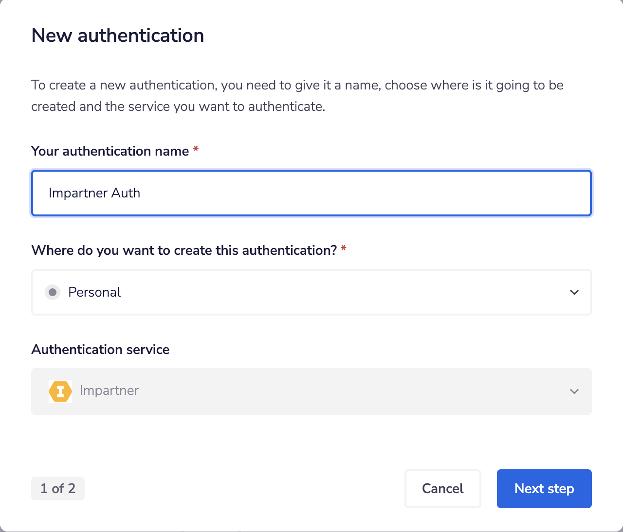 Auth screen 1