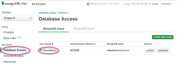 mongodb-username-db