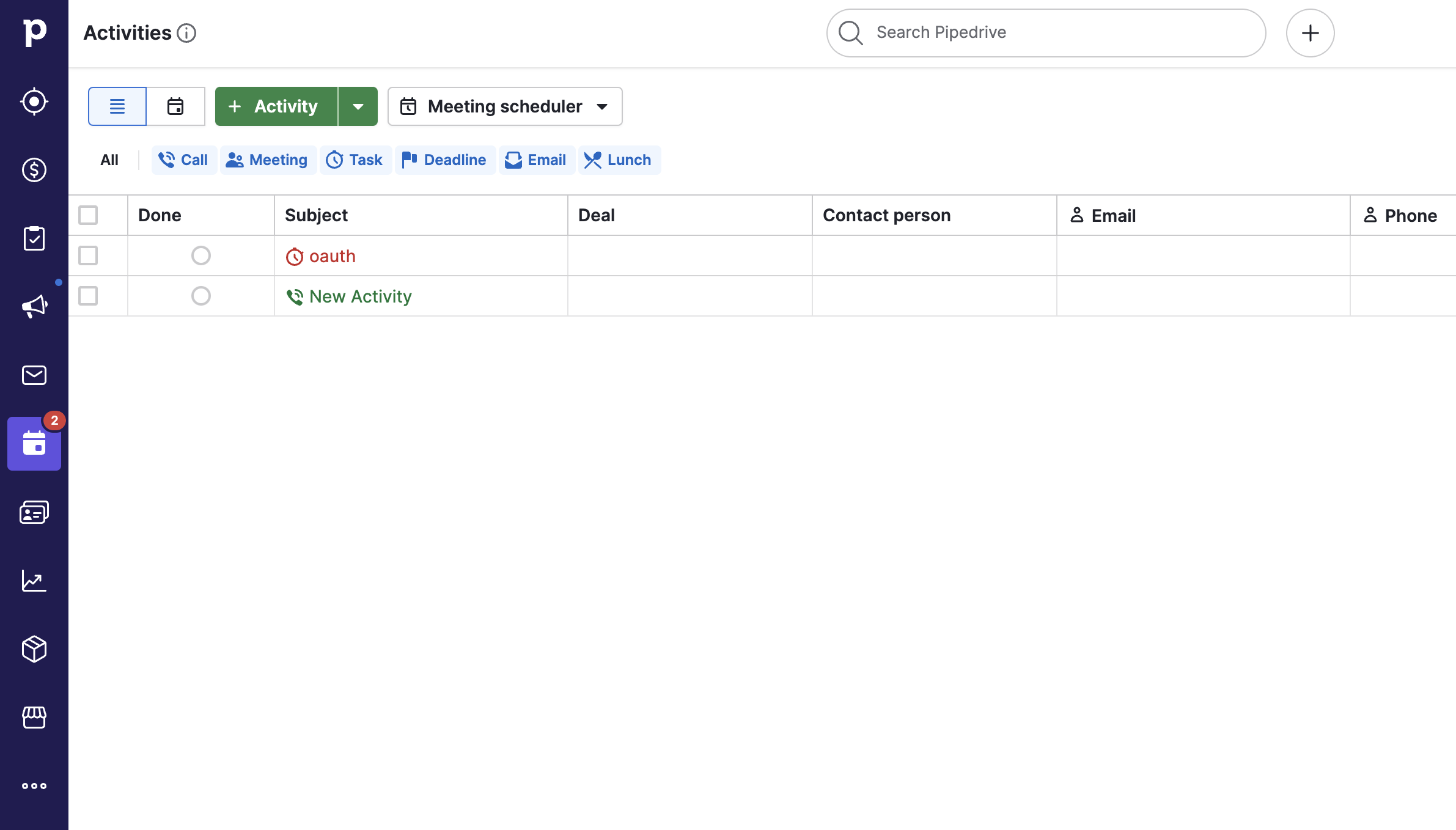 Create activity