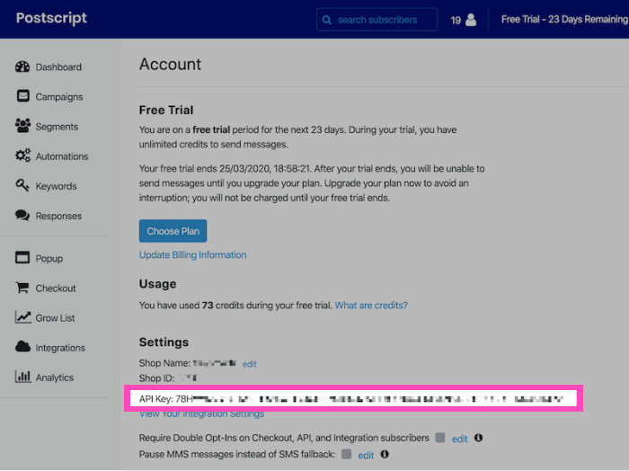 postscript-api-key