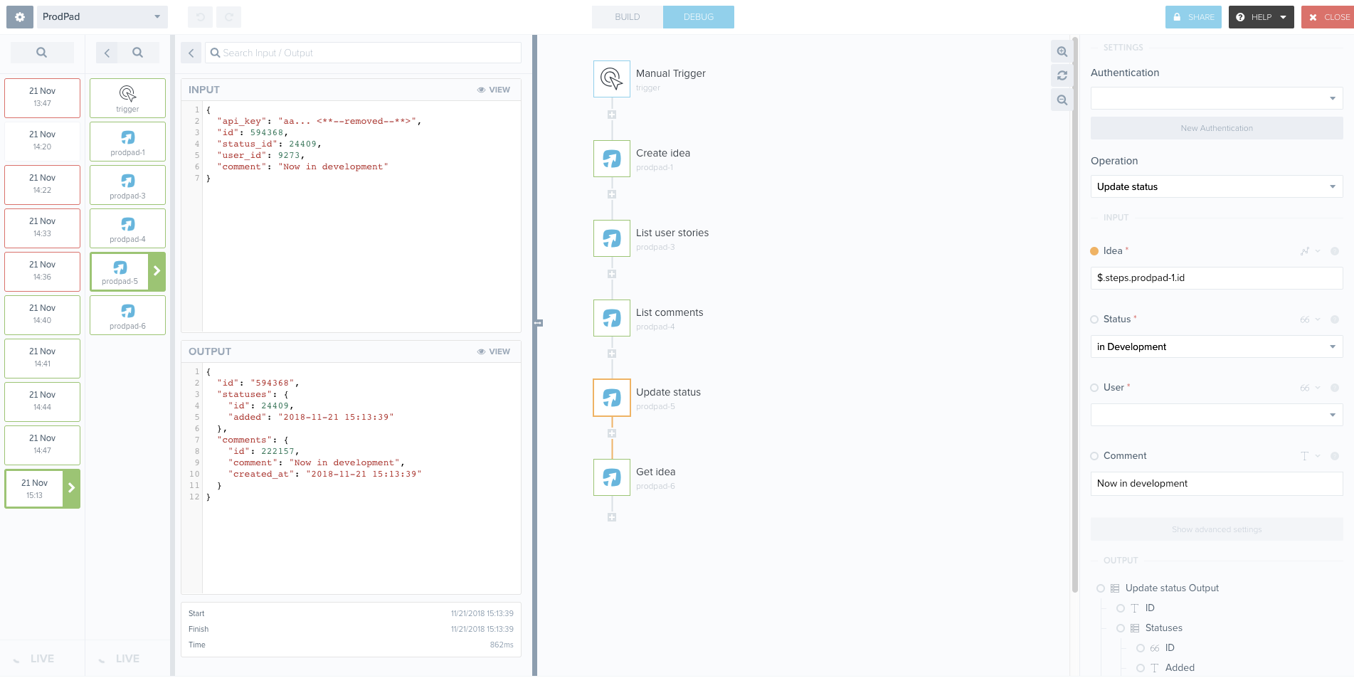 Example output