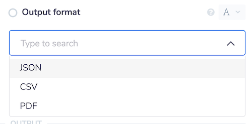 Output format field