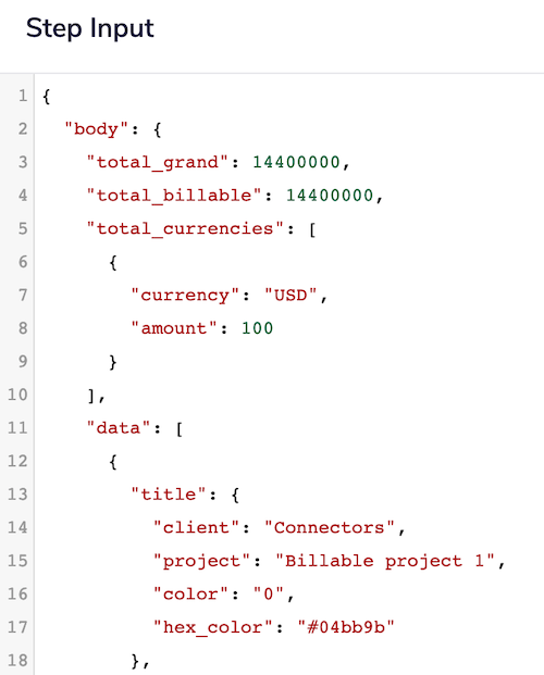 JSON output