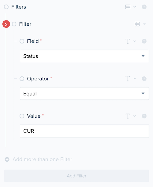 Completed filter