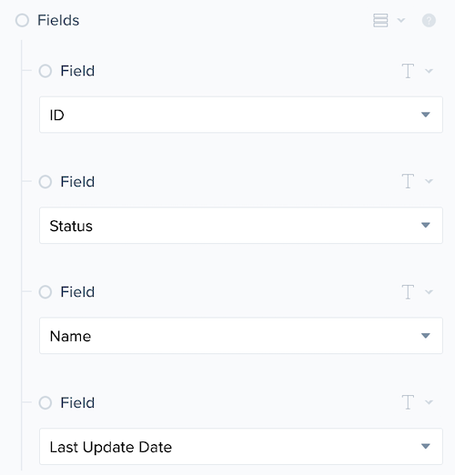 Fields list