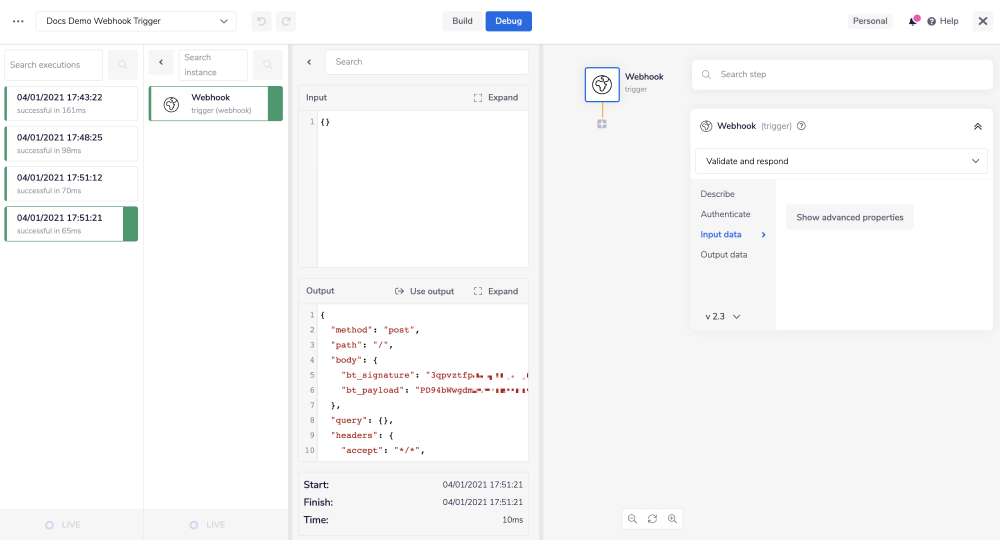 webhook-debug-panel