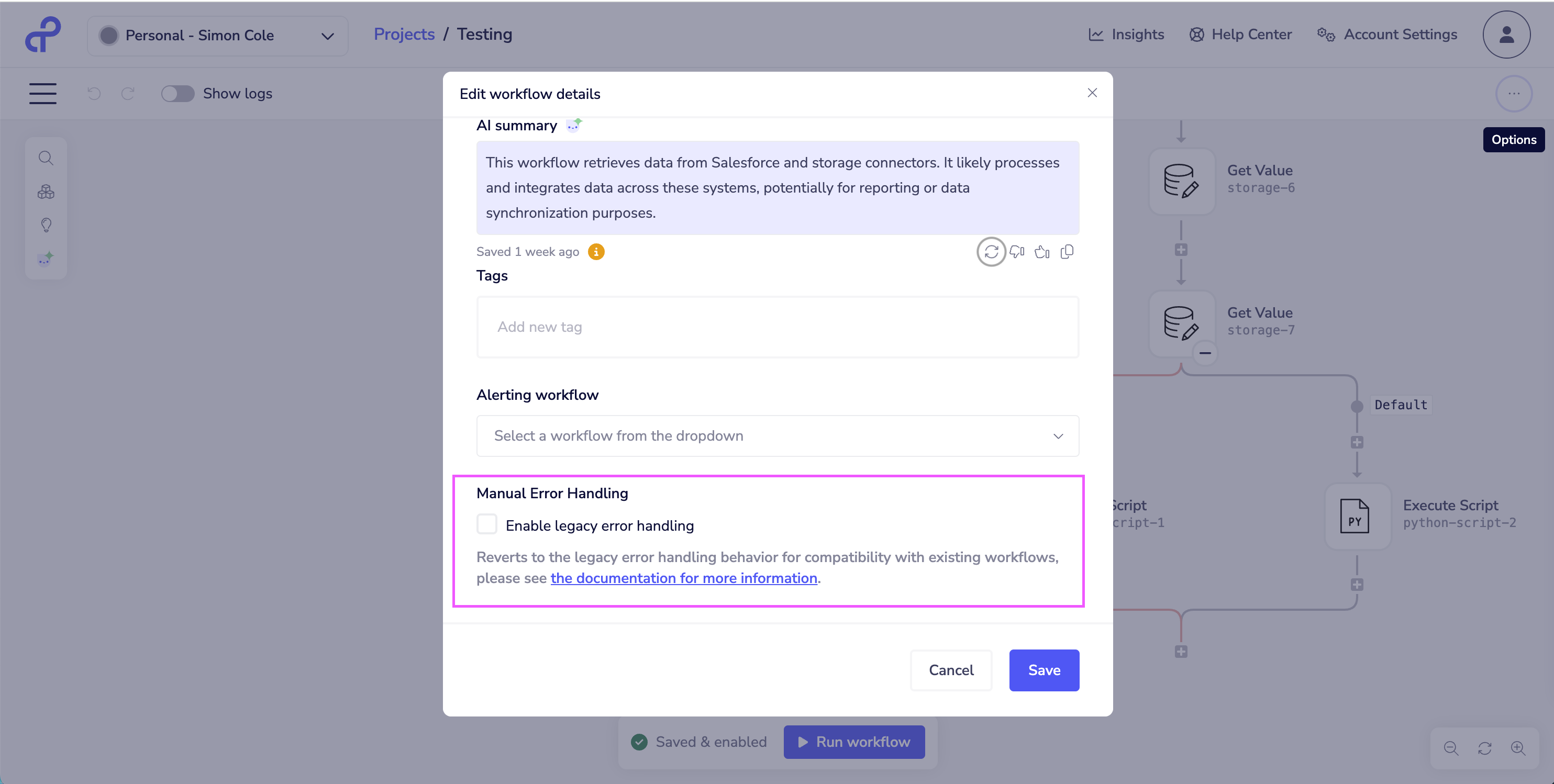 Legacy Error Handling